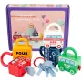Монтесори сензорна играчка- влакче с катинари и ключове , снимка 2
