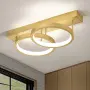 LED таванна лампа 2-пръстен модерен вграден 38 см – Злато, снимка 1