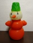 Стара руска пластмасова играчка снежен човек, снимка 1