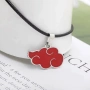 Метално колие Naruto Akatsuki Red Cloud 3.5 см – Аниме аксесоар, косплей, подарък за фенове 10154, снимка 3