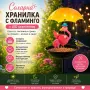 Градинска соларна лампа-хранилка за птици с фламинго и автоматично LED осветление, снимка 2