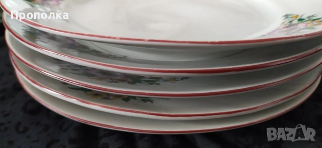 Комплект Пъстроцветни чинии със супник, снимка 5 - Чинии - 54101152