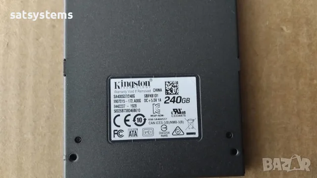 SSD Kingston SA400S37/240G 240GB SATA 6.0Gb/s, снимка 4 - Твърди дискове - 55664375