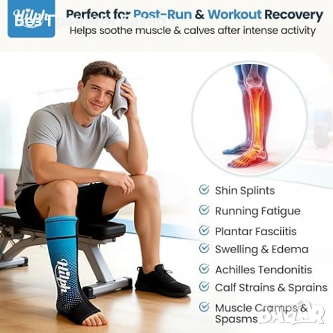 Нов Компресиращ гел ръкав за крак при оток и спортно натоварване Охлаждащ компрес възстановяване, снимка 2 - Други - 54150551