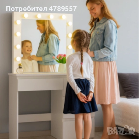 Тоалетка с голямо Led огледало - перфектна за всеки интериор, снимка 4 - Други - 54291388