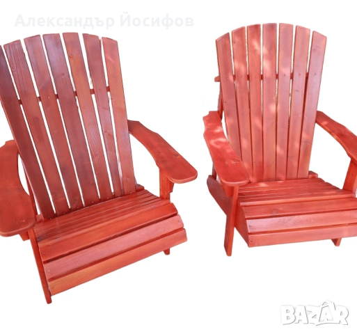 Adirondack градински шезлонг - махагон, снимка 2 - Градински мебели, декорация  - 37204123