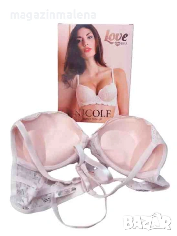 Love and bra 70B,75B,80B,85B черен,праскова италиански супер пуш ъп сутиен +2 РАЗМЕРА гел подплънки, снимка 3 - Бельо - 4817796