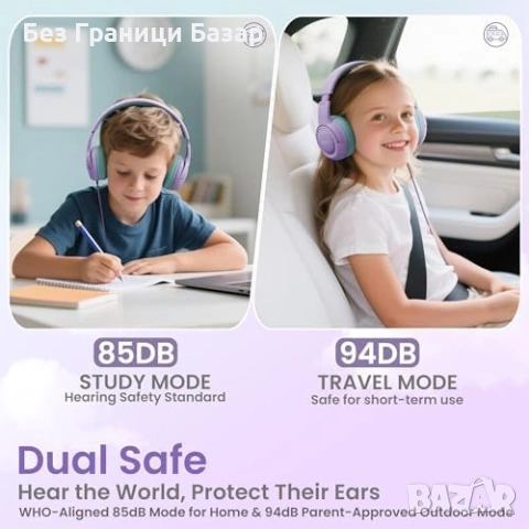 Нови Детски over-ear слушалки Acer HK03 за таблет училище пътване сгъваеми с лимит на звука, снимка 2 - Слушалки и портативни колонки - 54464971