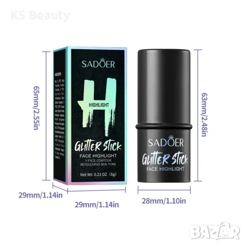 Sadoer Glitter Eyeshadow Stick - сенки за очи