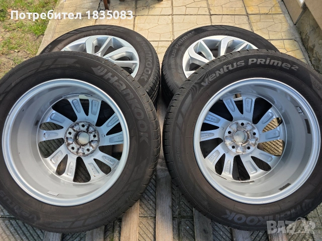 Лети джанти 17ки 5х112 Hyundai + летни гуми 225/60/17 Hankook, снимка 11 - Гуми и джанти - 55082044