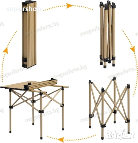 Сгъваема маса в сак за барбекю, тераса, къмпинг 120х55х50см , снимка 4 - Градински мебели, декорация  - 54168871
