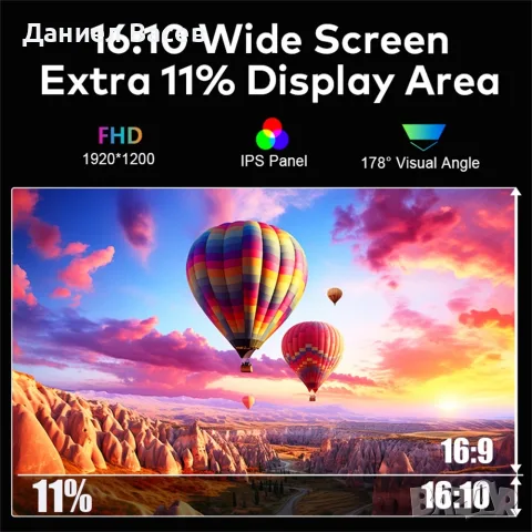 Три допълнителни 16-инчови монитора за лаптоп – Triple Screen Extender, снимка 4 - Монитори - 55314474