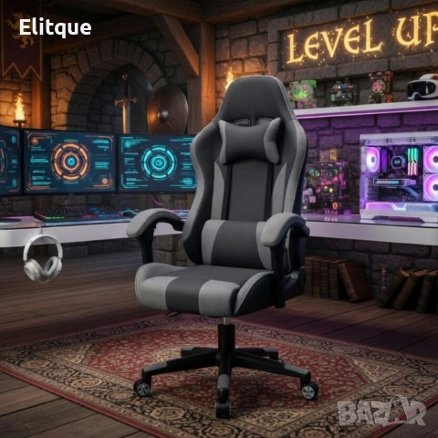 Ергономичен офис и геймърски сив стол – Максимален комфорт за гърба и врата, регулируем, снимка 6 - Други стоки за дома - 54211954