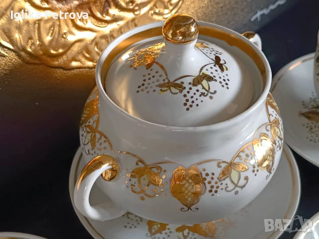 Руски сервиз - Златна дантела, снимка 12 - Антикварни и старинни предмети - 54167025