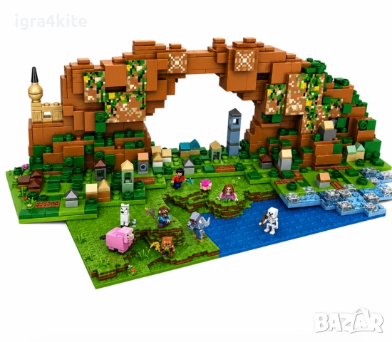 Конструктор за изграждане Minecraft World 836 части с LED светлини, снимка 4 - Конструктори - 54318075