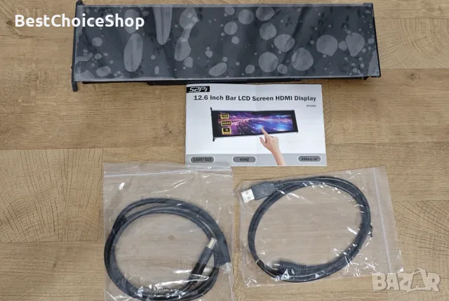 GeeekPi 12.6-инчов IPS LCD сензорен монитор FHD 1920x515 дисплей, подходящ за Hyte Y60, снимка 2 - Монитори - 55608020