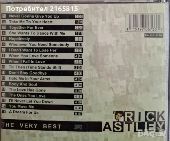 Rick Astley  The very best   cd, снимка 2 - CD дискове - 54308567