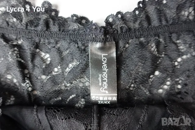 LoveHoney Lingerie XL черни дантелени полупрашки с отворено дъно, снимка 2 - Бельо - 55565570