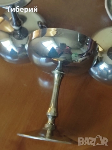 Посребрени чаши за вино , снимка 2 - Чаши - 52174461