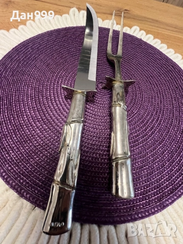 Комплект посребрени прибори за месо, снимка 6 - Прибори за хранене, готвене и сервиране - 54051577