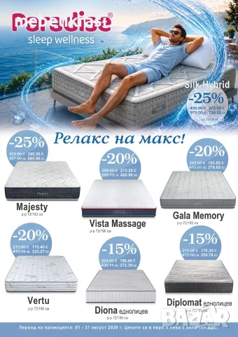 Матрак Сирена Мемори -10% ДО КРАЯ НА МЕСЕЦА!, снимка 5 - Матраци - 30349465