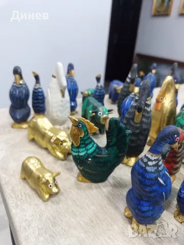 Ретро колекция от ръчно дялани дървени фигурки от Бали (птици и животни) – Винтидж , снимка 4 - Колекции - 55481438