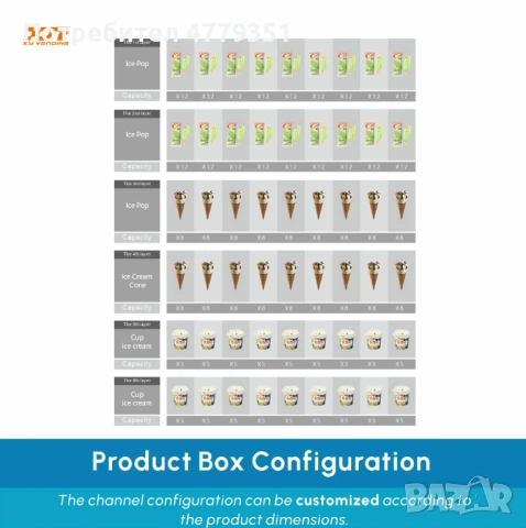 Вендинг автомат за замразени продукти с тъчскрийн и безкасово плащане, снимка 3 - Вендинг машини - 53996721