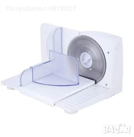 Електрическа резачка за колбаси Rosberg, 150W, Стоманено острие 15 см, Дебелина 0-15 мм, Бяла, 2 ГОД, снимка 6 - Обзавеждане на кухня - 55585498
