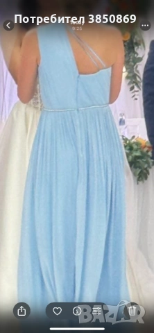 Синя дълга официална рокля, снимка 4 - Рокли - 54325378