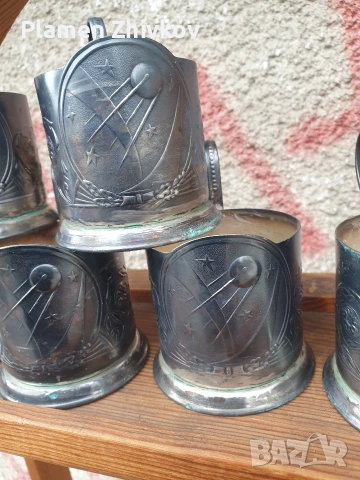 Стари възпоменателни чаени подстакани 1970 , снимка 3 - Други ценни предмети - 54064502