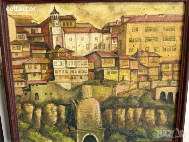 Живописен градски пейзаж - Велико Търново. №8103, снимка 2 - Антикварни и старинни предмети - 54194272