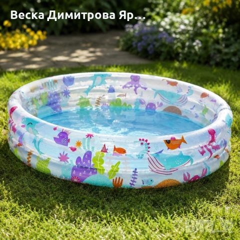 Детски надуваем басейн 152 x 30 см – 3 въздушни пръстена, 282 л, за деца 2+