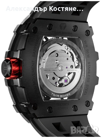 Нов часовник TSAR BOMBA Carbon Fiber Automatic JYTB8208CFB - гаранция, снимка 2 - Мъжки - 55213726