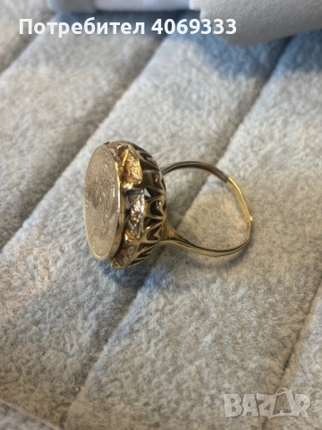 Златен пръстен с монета 8.76гр 14карата(585)