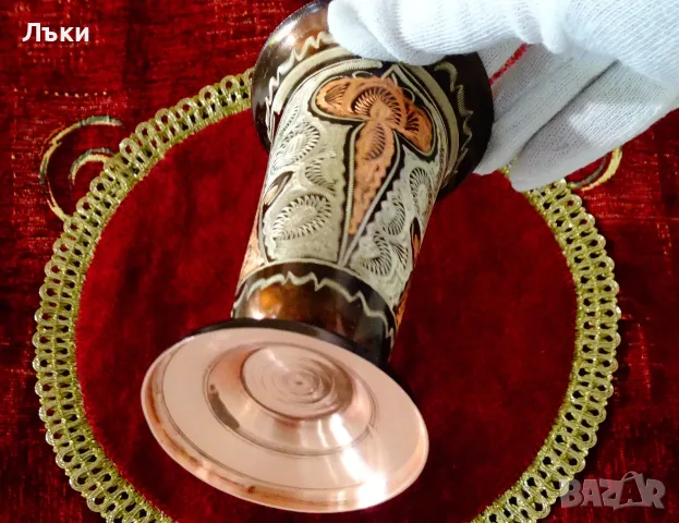 Медна чаша за вино 200 мл.,чиста червена мед., снимка 5 - Антикварни и старинни предмети - 55666276