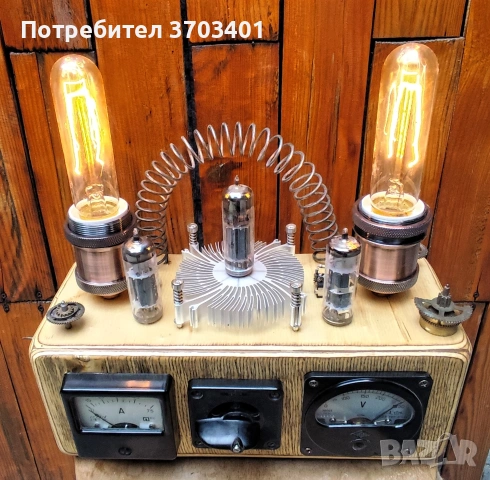 Индустриална Винтидж Стийм Пънк Лампа, снимка 2 - Настолни лампи - 54885642