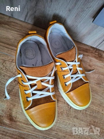 Кецове ест. кожа, горчица, снимка 3 - Кецове - 53999332