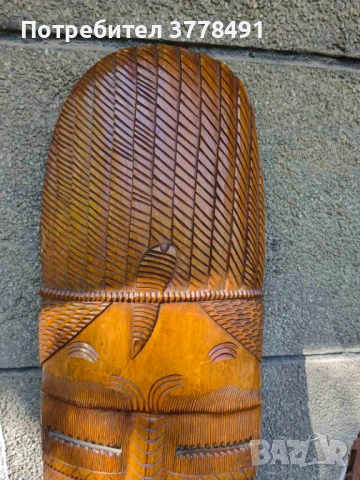 Декоративна дървена маска, снимка 3 - Декорация за дома - 54319028