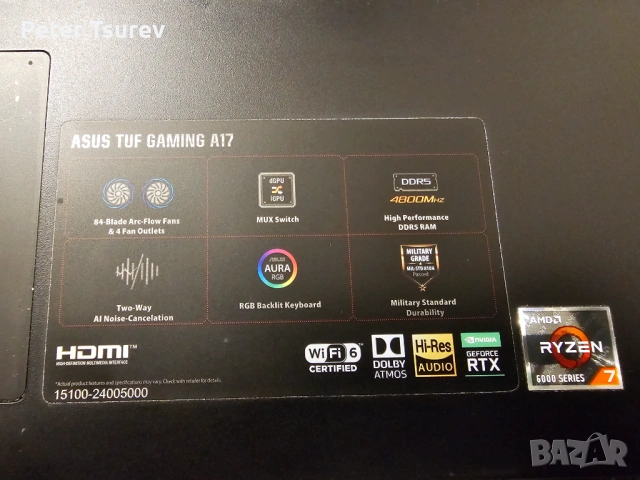 Asus TUF Gaming A17, снимка 2 - Лаптопи за игри - 54608798