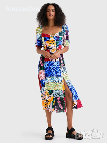 DESIGUAL Midi dress with animal print - страхотна рокля Л