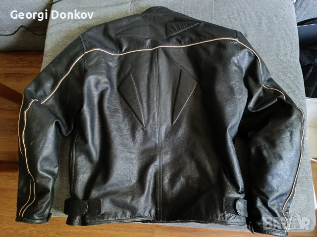 Мъжко кожено мото яке с протектори (кори), размер XXL – естествена кожа , снимка 3 - Якета - 54678494