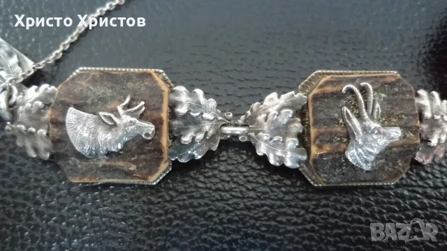 Сребърна грандиозна старинна гривна уникат Бавария, снимка 4 - Гривни - 55682858