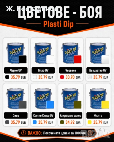 Уникална гумирана боя Plasti Dip - Пласти дип спрей и боя, снимка 6 - Аксесоари и консумативи - 54884019