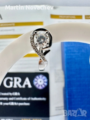 Сребърни обеци с мойсанит (Диамант) 0.5 карата, снимка 4 - Обеци - 54152335