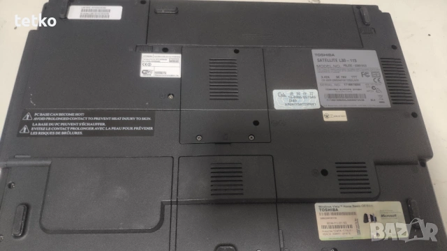 Лаптоп Toshiba Satelit L30 Celeron M430/1GB/60GB, снимка 9 - Лаптопи за работа - 54796249