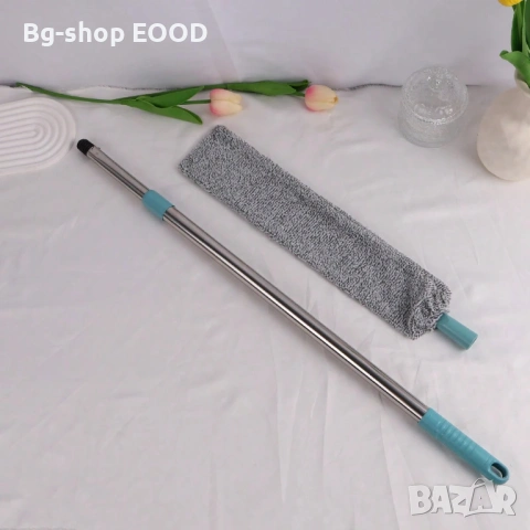 Четка за прах с разтегателна дръжка, сива/сребриста, регулируем размер до 130 см, снимка 5 - Други стоки за дома - 54189533