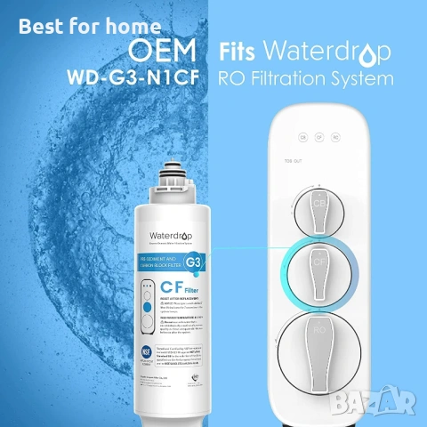 Филтър Waterdrop G3-N1CF, резервен за система за обратна осмоза Waterdrop G3-W & G3P600 & G3P800, снимка 4 - Други стоки за животни - 54541830