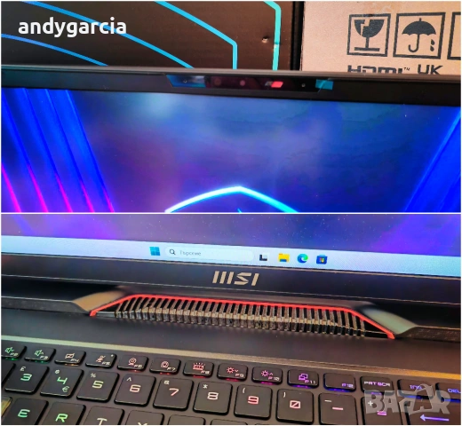 NVIDIA RTX 4070 8GB/Intel Core i7-13700HX/16GB RAM/1TB SSD NVMe/17.3 QHD IPS 240hz/MSI Raider GE78, снимка 15 - Лаптопи за игри - 53889096