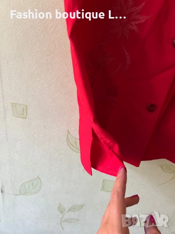 Нова с етикет червена риза без ръкави с бродирани цветя ❤️ Налични размери M , L , XL ❤️, снимка 4 - Ризи - 54698538