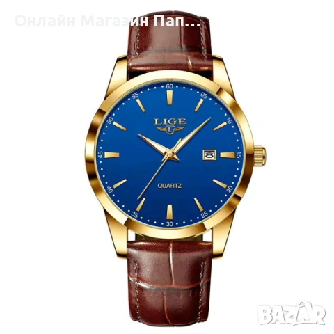 LIGE 89143 Дамски кварцов часовник с календар, водоустойчив, кожена каишка, снимка 8 - Дамски - 54053965
